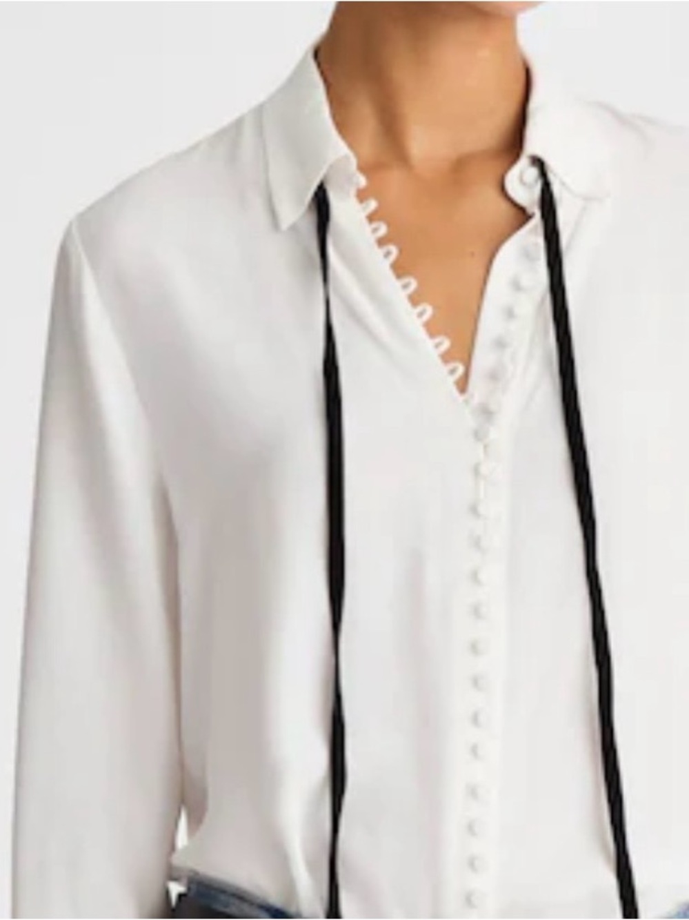Women's White Button-Front Blouse